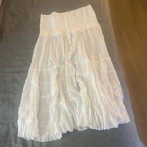 Poupette St Barth White Tiered Maxi Skirt